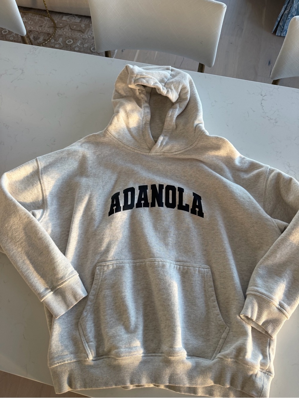 Adanola Hooded Sweatshirt - Oatmeal with Black Logo